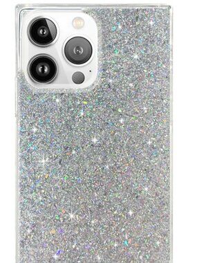 Flaunt IPhone 15 Pro phone case silver glitter